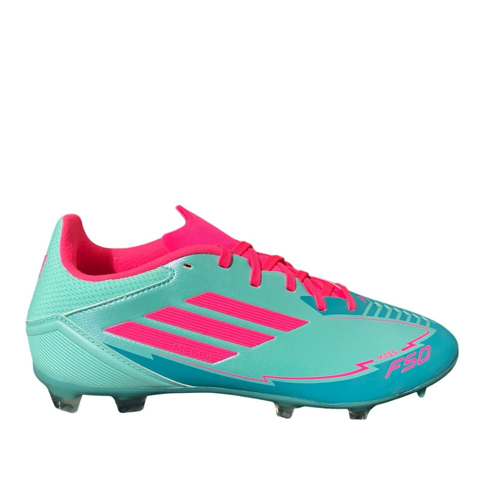 Adidas F50 Club Messi Firm FG/MG Mens 7.5 Womens 8.5 Cyan Aqua Pink Soccer Cleat